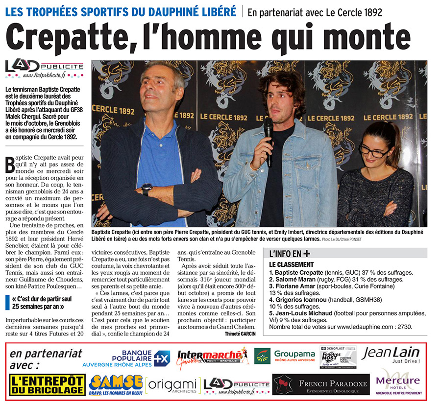 Article le Tennis à l'honneur Article le Tennis à l'honneur