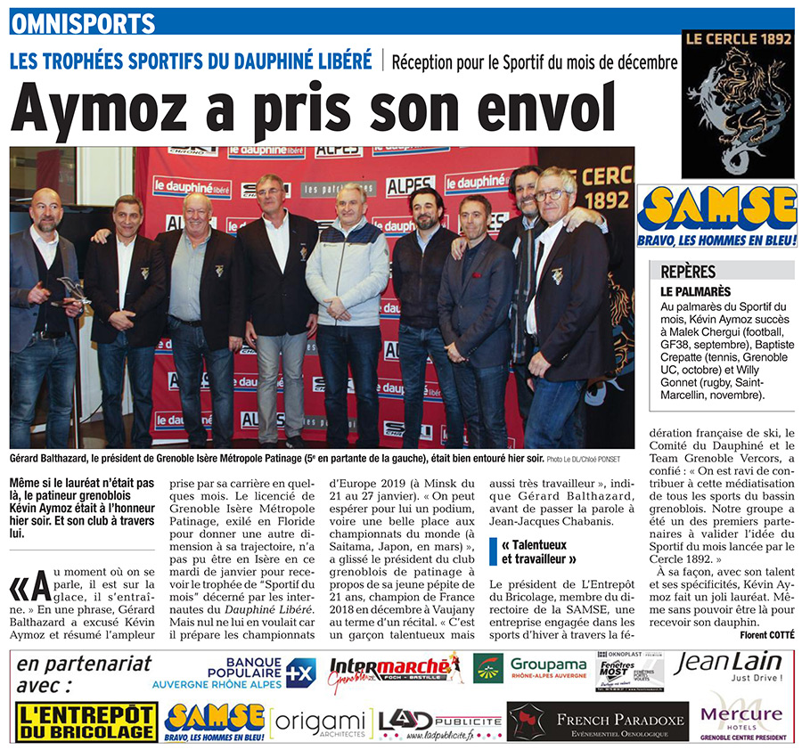 Article Aymoz a pris son envol Article Aymoz a pris son envol